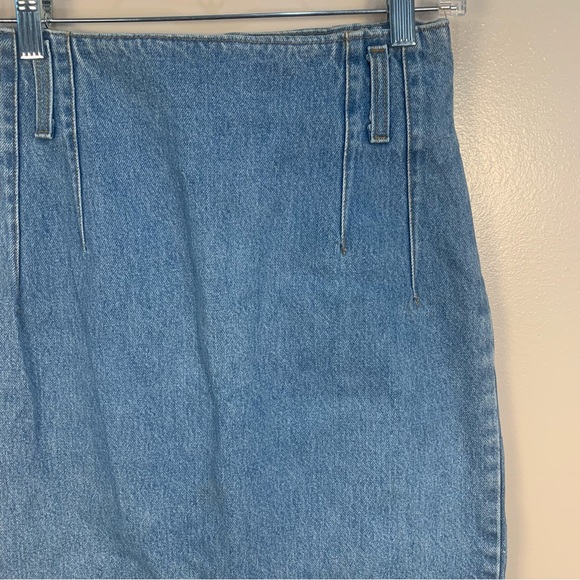 VTG 90s Stuffed Shirt Jeanswear Denim Midi Skirt Back Buttons - Picture 8 of 9